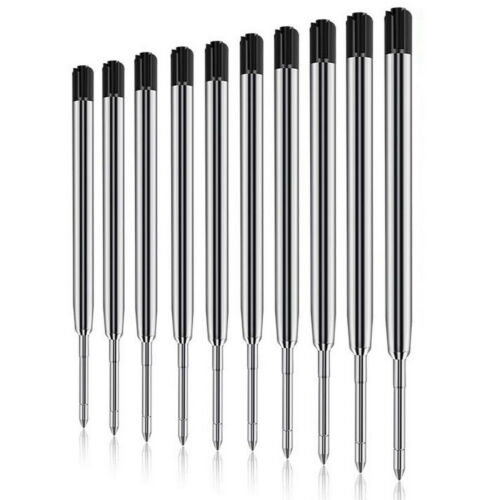 10 Pcs Black Ink Standard 1.0mm Ballpoint Pen Refills Nib Medium For Parker Pen