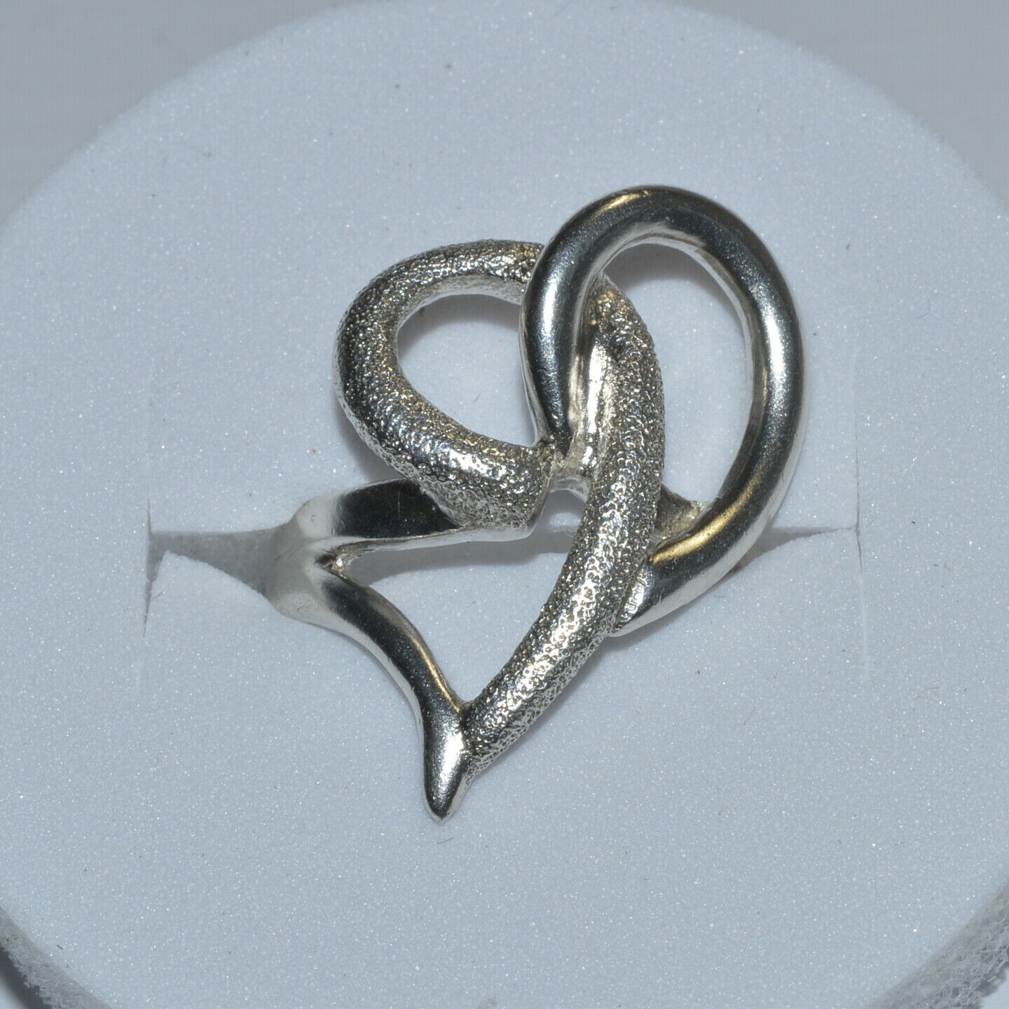 Rare Russian Sterling Silver 925 Women's Ring Size 8 Heart Engagement